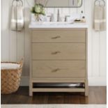 Marcy Stack home gym, Becki Owens margaret 30" vanity, wash station