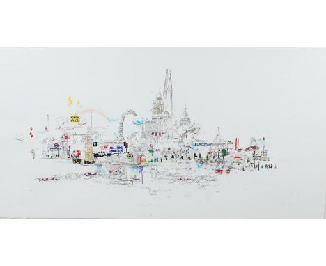 Laura Jordan, coloured limited edition lithograph 3/8, Purple Paris 2016, signed and stamped with artist's impressed mark. H.