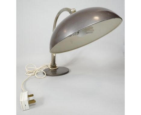 A vintage desk lamp with metal domed shade. H.38 W.54 