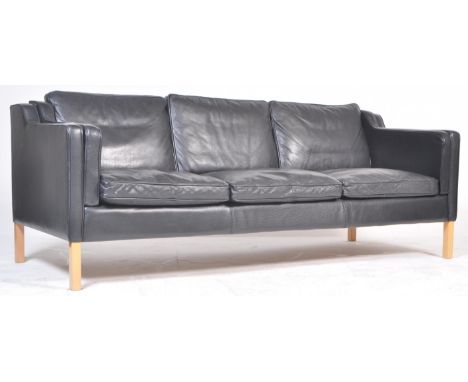 Stouby -&nbsp;&nbsp;An original retro vintage 1970's Stouby made Borge Mogensen ' London ' style three-seater sofa settee. St