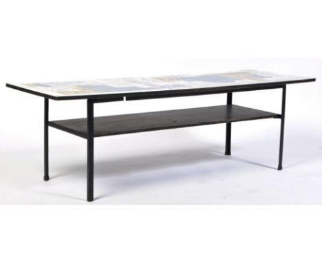 John Piper - Jasper Conran - ' London Skyline ' - A&nbsp; mid 20th century retro vintage two tier coffee table comprising of 