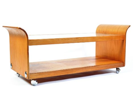 Victor B. Wilkins - G-Plan - Tulip - A 1960 /1970's retro vintage teak wood two tier coffee / trolley table having sweeping e