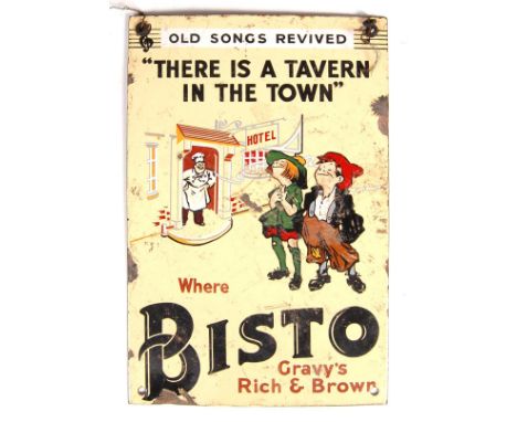 Bisto - A rare ORIGINAL vintage 1920's point of sale shop advertising porcelain enamel sign made by Garnier of London.The pic