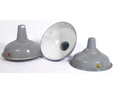 Benjamin RLM Crysteel Product - A set of three mid 20th century industrial retro vintage ex shop stock grey and white two ton
