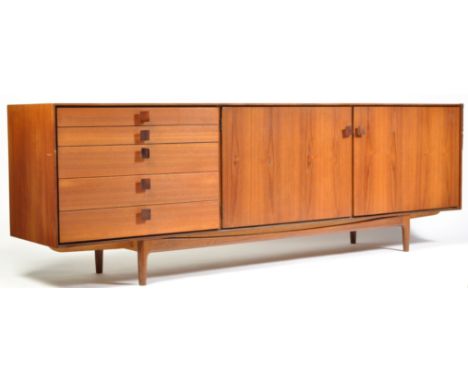 IB Kofod Larsen - G Plan - A large 1960's retro vintage teak wood sideboard credenza comprising of a bank of five graduating 