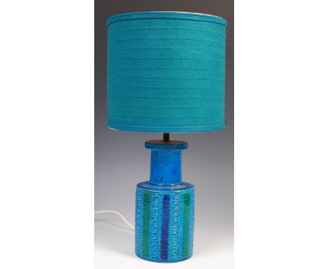 Aldo Londi - Bitossi - H4/21 - A mid 20th century Italian retro vintage studio art pottery lamp of cylindrical form with step