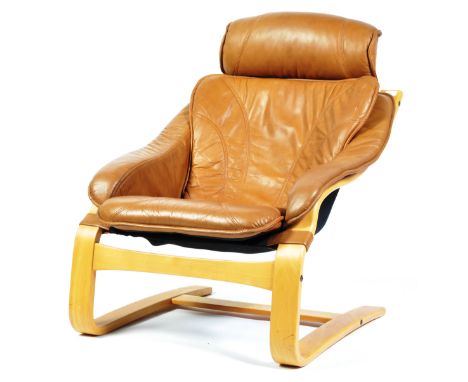 Star Furniture -&nbsp;After Ake Fribytter - mid 20th century Danish retro vintage ' Kroken ' style lounge / sling chair / arm