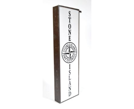 Stone Island - A vintage retro shop advertising display double sided wall light box for the clothes brand. The sign comprisin