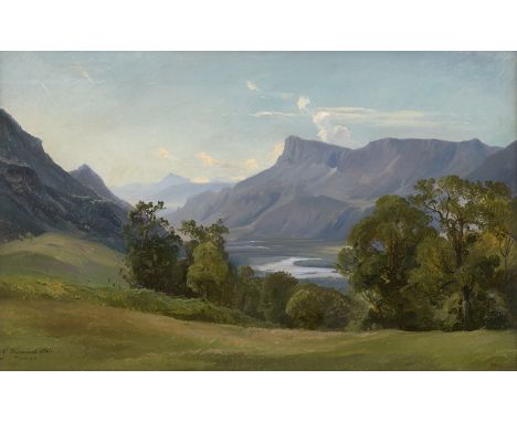 Hummel, Carl Maria Nikolaus -- Das Etschtal bei Meran.Öl auf Leinwand. 32,5 x 51,5 cm. Unten links signiert und datiert "C. H