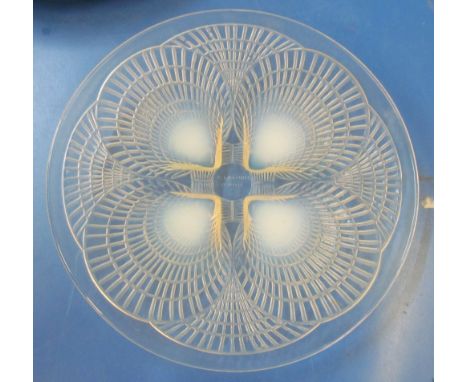 A Lalique small Coquilles plate etched R. Lalique France 8" diameter