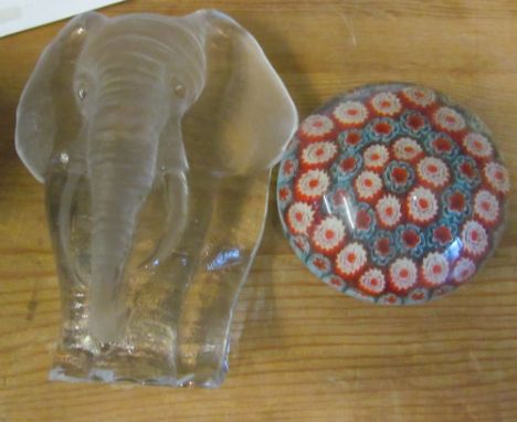 Some glass animals (i.c), paperweight, elephant and lighter