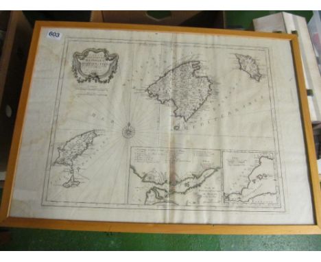 Various prints, photographic prints and a map of Majorque