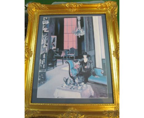 Two modern prints in decorative gilt frames