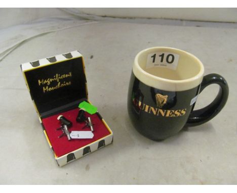 A Carltonware Guinness mug and cufflinks