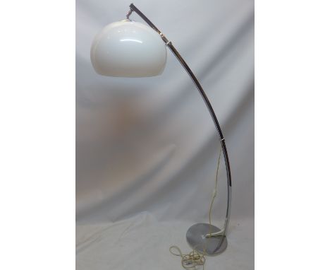 A 1960's chrome arch lamp with opaque shade (in working order). 