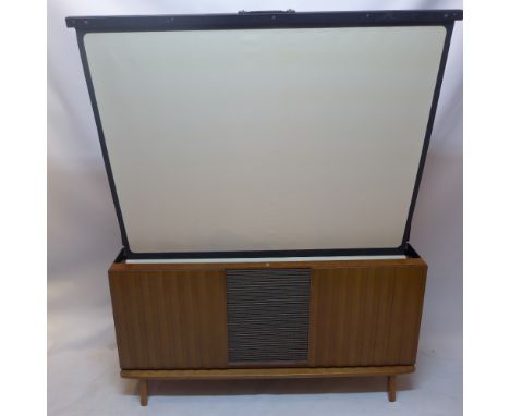 A vintage Philips projector screen cabinet with built in speaker