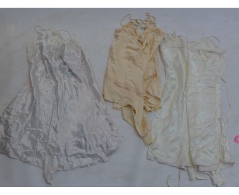 Three vintage ladies under garments including two 1930's silk chemise cami and one 1950s cami set with Alexis T London label 