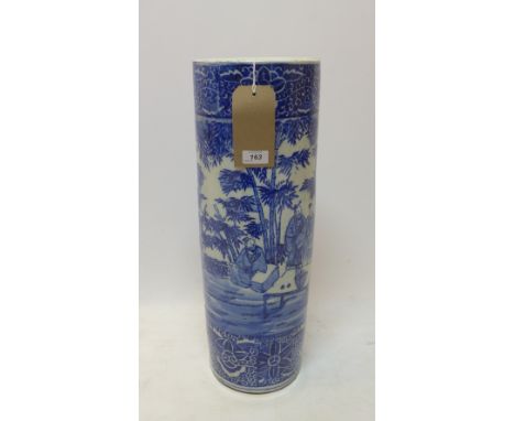 A Chinese blue and white stick stand, H:61cm