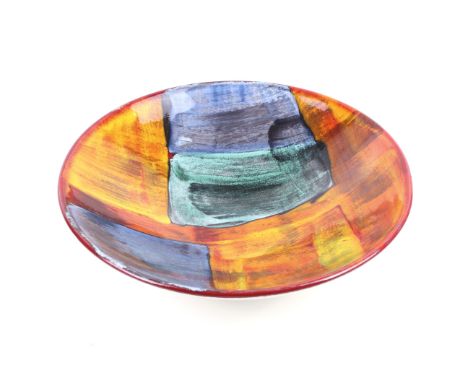 A modern Poole Pottery living glaze bowl. Diameter 33.5cm