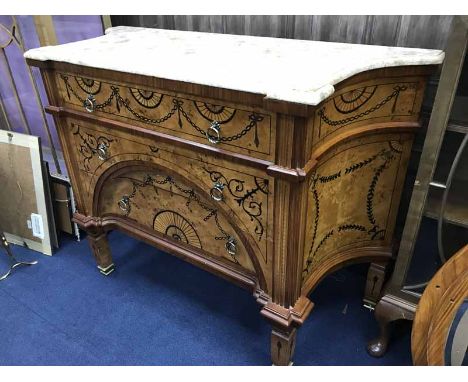 REPRODUCTION MARBLE TOPPED COMMODE