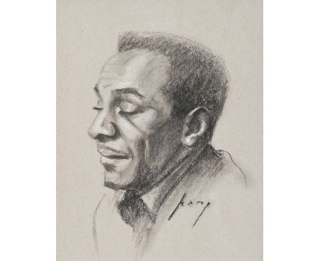 Vincent Kamp (Contemporary)"Paul Sorvino Study" Signed, charcoal together with a further portrait study by the same hand "Oma