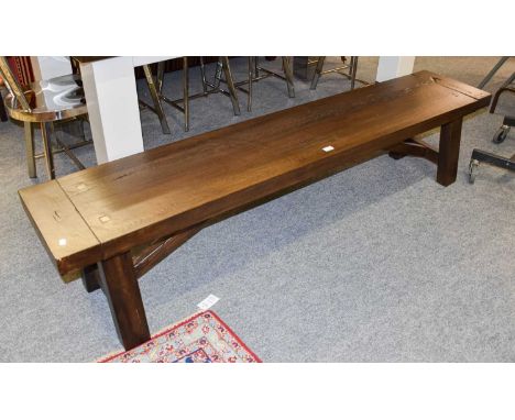 A Barker &amp; Stonehouse Oak Bench, 200cm by 40cm by 46cm,