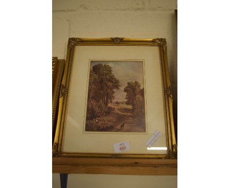 FRAMED PRINT OF A SIDNEY PERCY PAINTING IN ORNATE GILT FRAME, APPROX 29 X 34CM