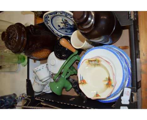 CERAMIC TEA WARES, BISCUIT BARREL ETC