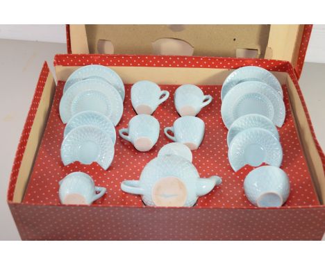 BOXED CERAMIC TEA SET, MINIATURE