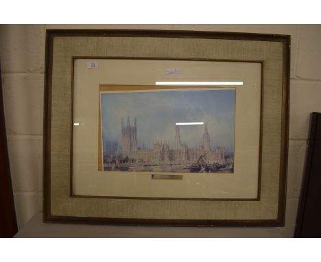 FRAMED PRINT OF THE HOUSES OF PARLIAMENT, APPROX 86 X 69CM