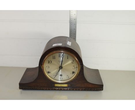 WOODEN MANTEL CLOCK BY W R BULLEN, NORWICH