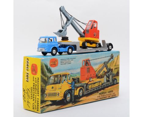 Corgi Major Toys; Gift set 27 Machinery Carrier with Bedford tractor unit and Priestman Cub shovel, boxed. 