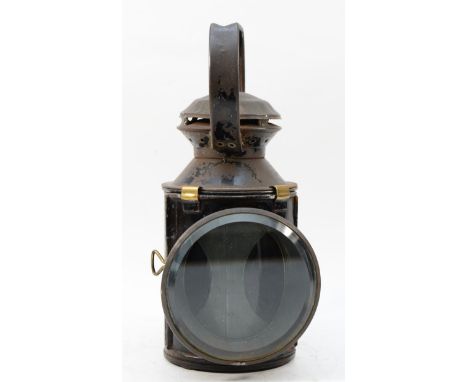 A B.R railway lamp, three aspect with burner, 29cm tall.