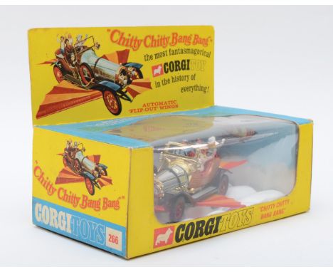 Corgi Toys; A Corgi "Chitty Chitty Bang Bang" No 266, circa 1967, with box and inner display screen and stand.  The car is in
