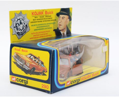 Corgi Toys; 290 "Kojak" Buick Police Car, metallic light brown body, chrome trim and wheels with figures, including inner car