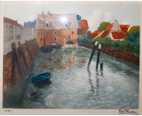 Fritz Thaulow, coloured lithograph, signed in pencil with gallery blind stamp, 50 x 62cm 