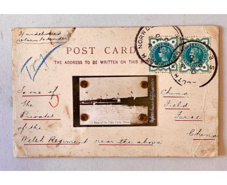 PHILATELY: A 'W.R.Bray' postcard to China dated 30/12/1900 and signed by Bray. Recipient, Pte G. Barber. Despatched/returned 
