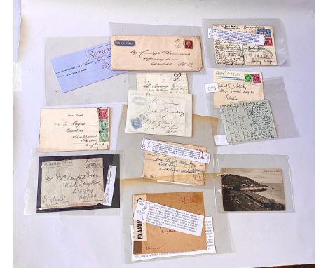 PHILATELY. A very interesting group of covers, letters, cards, clearly valued by collectors. Some have fascinating descriptio
