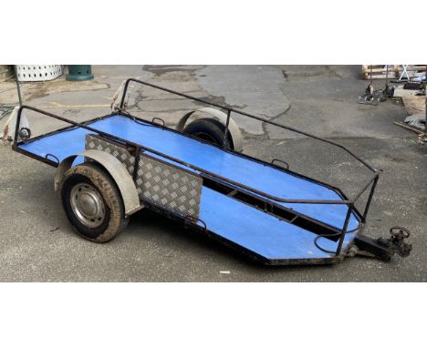 An adjustable motorbike trailer, with brand new tyres