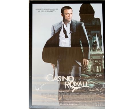 A signed James Bond 007 Casino Royale (2006) promotional film poster, signatures including Daniel Craig, Eva Green, Mads Mikk