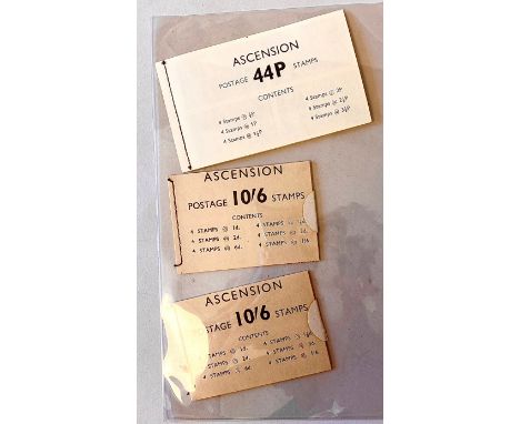 PHILATELY: ASCENSION ISLANDS. Two unopened identical 10/6 books of stamps. With a later 44p book.