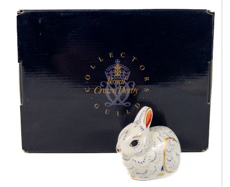 ROYAL CROWN DERBYCollectors Guild Bunny Gold Button First Quality in original box