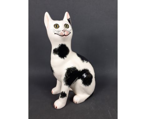 GRISELADA HILL POTTERY  Large Wemyss Black and White Cat. Approx 33cm high and in lovely condition.  Can you re home this lov