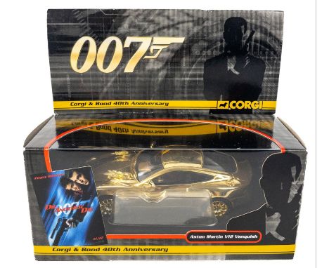 007JAMES BOND Die Another Day (model CC07505) Aston Martin V12 Vanquish in gold scale 1:36 still in original packing and in a