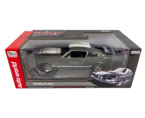 AMERICAN MUSCLE 1967 SHELBY GT-350 limited edition 1 of 1002, 1:18 scale die-cast metal replica 50th anniversary of GT-350, b