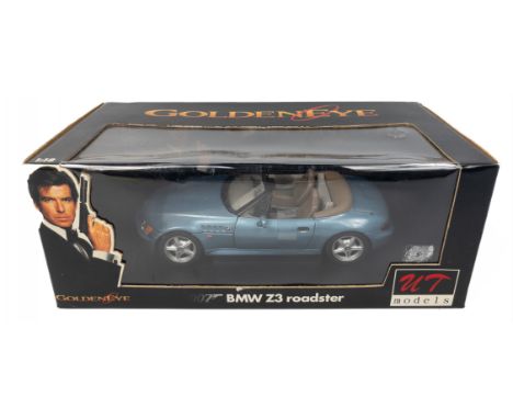 UT MODELS boxed 007 Golden Eye 1:18 scale BMW Z3 ROADSTER in blue - box and car never opened, cared for and in storage by an 