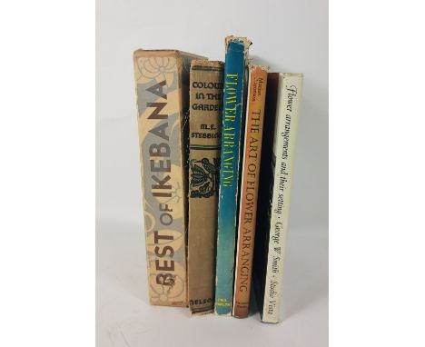 Three first edition volumes of BEST OF IKEBANA, plus COLOUR IN THE GARDEN by ME Stebbings with illustrations by Minnie Walter