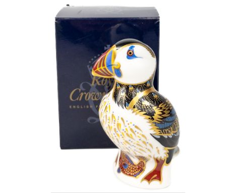 ROYAL CROWN DERBY Puffin gold button first quality in original box