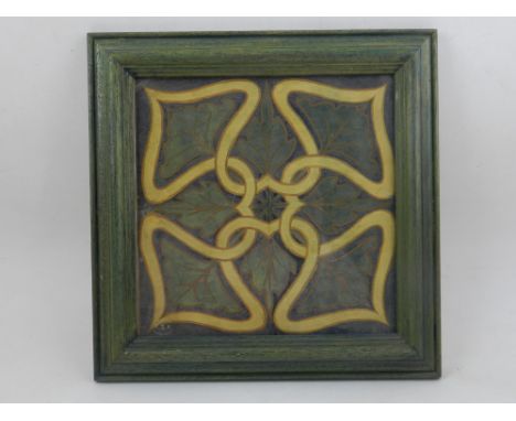 An Arts & Crafts ceramic tile design, watercolour, marked E.S.K. (Ecole South Kensington) lower left and indistinctly signed.