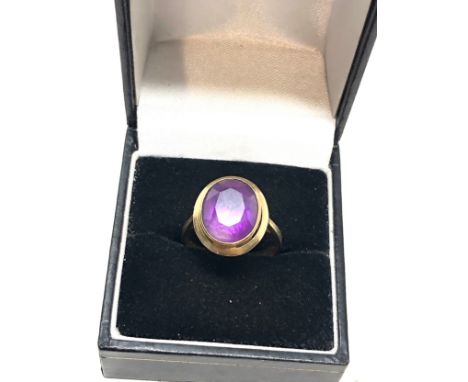 8ct gold vintage amethyst solitaire cocktail ring (3.6g) 